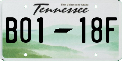 TN license plate B0118F