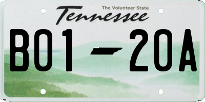 TN license plate B0120A