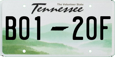TN license plate B0120F