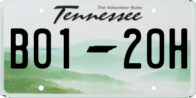 TN license plate B0120H