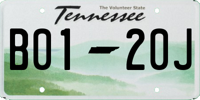 TN license plate B0120J