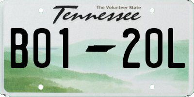 TN license plate B0120L