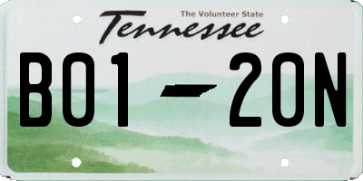 TN license plate B0120N