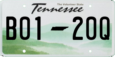 TN license plate B0120Q
