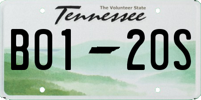 TN license plate B0120S
