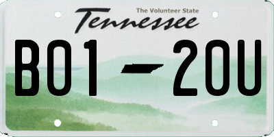 TN license plate B0120U