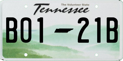 TN license plate B0121B