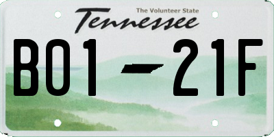 TN license plate B0121F