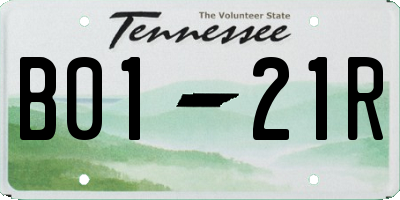 TN license plate B0121R