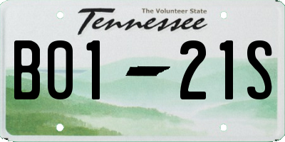 TN license plate B0121S