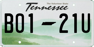TN license plate B0121U