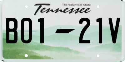 TN license plate B0121V