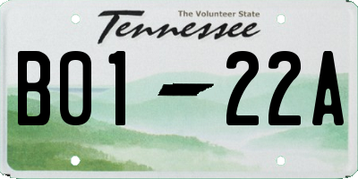 TN license plate B0122A