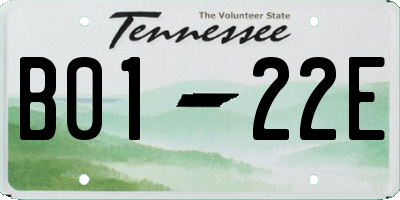 TN license plate B0122E