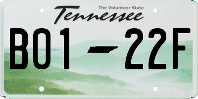 TN license plate B0122F