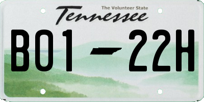 TN license plate B0122H