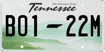TN license plate B0122M