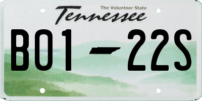 TN license plate B0122S