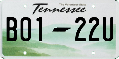TN license plate B0122U
