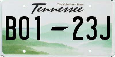 TN license plate B0123J
