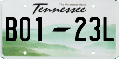 TN license plate B0123L