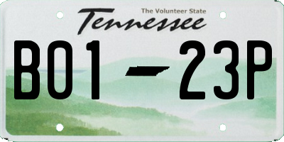TN license plate B0123P