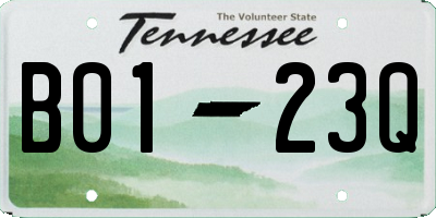 TN license plate B0123Q