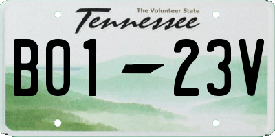 TN license plate B0123V