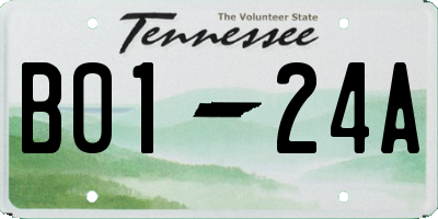 TN license plate B0124A