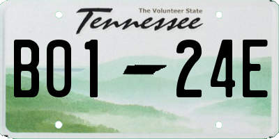 TN license plate B0124E