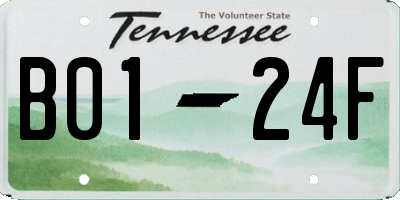 TN license plate B0124F