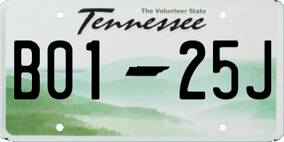 TN license plate B0125J