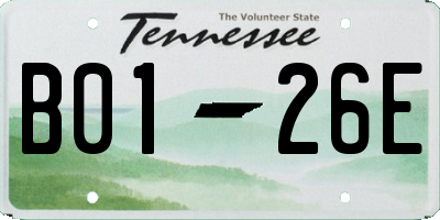 TN license plate B0126E