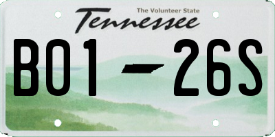 TN license plate B0126S