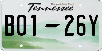 TN license plate B0126Y