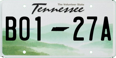 TN license plate B0127A