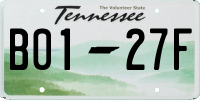 TN license plate B0127F