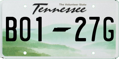 TN license plate B0127G