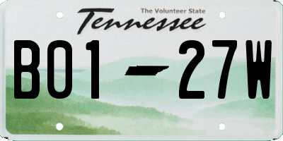 TN license plate B0127W