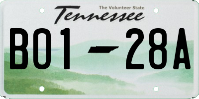 TN license plate B0128A