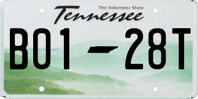 TN license plate B0128T