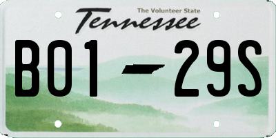 TN license plate B0129S