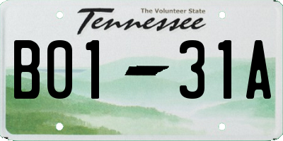 TN license plate B0131A