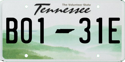 TN license plate B0131E