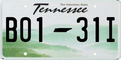TN license plate B0131I