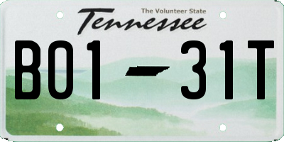 TN license plate B0131T