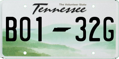 TN license plate B0132G