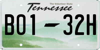 TN license plate B0132H