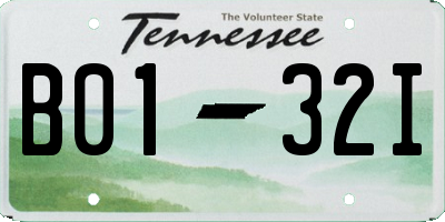 TN license plate B0132I