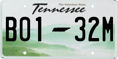 TN license plate B0132M